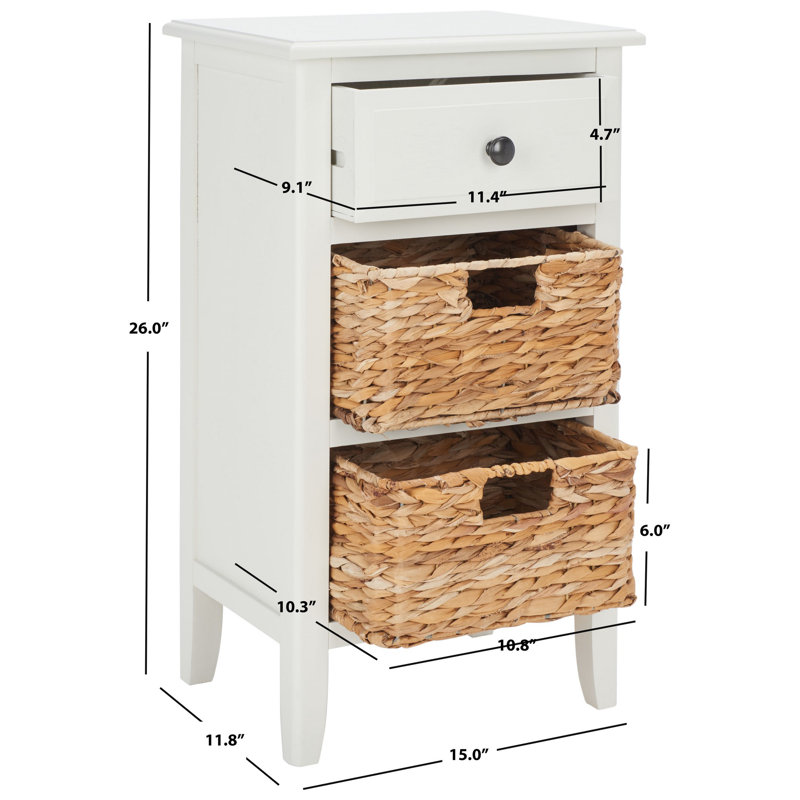 Santa cruz solid wood end table with storage discount